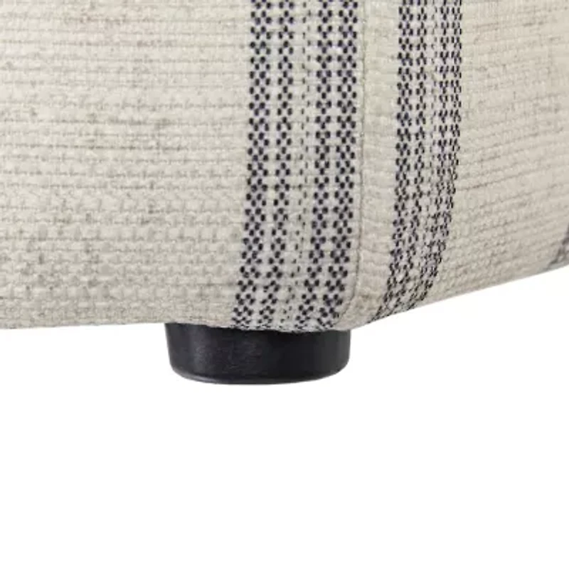 Martha Stewart Ellen Upholstered Striped Ottoman