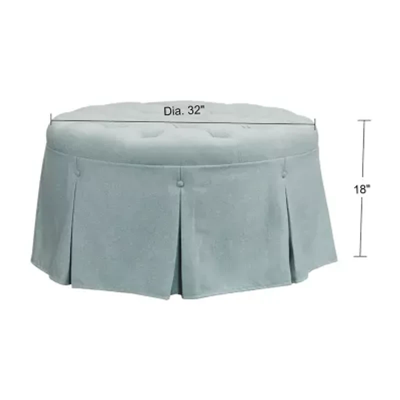 Martha Stewart Terri Tufted Upholstered Ottoman