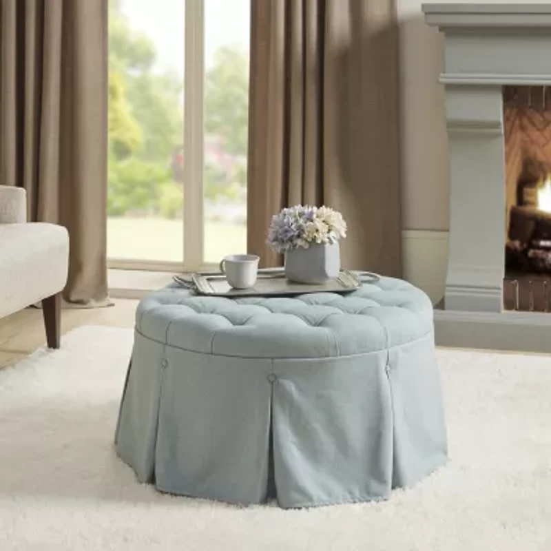 Martha Stewart Terri Tufted Upholstered Ottoman