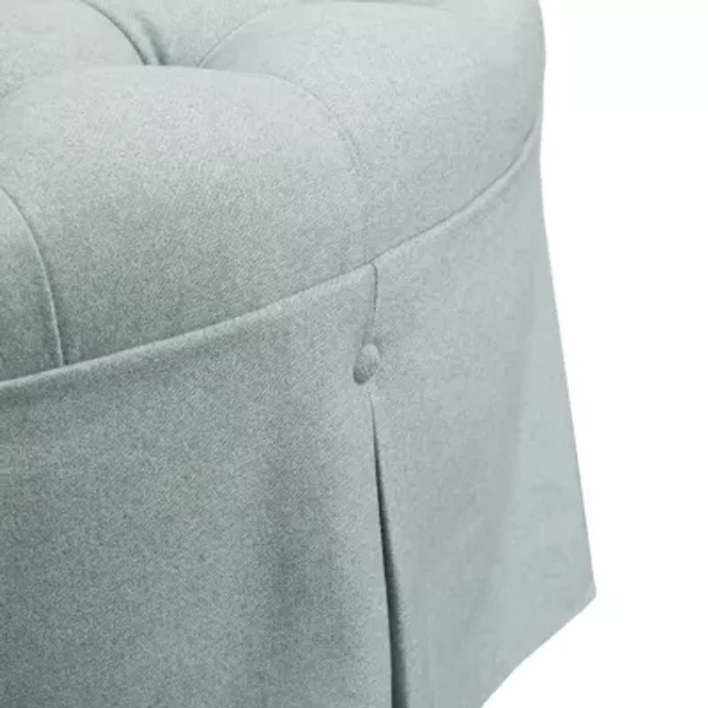 Martha Stewart Terri Tufted Upholstered Ottoman