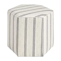 Martha Stewart Ellen Upholstered Striped Ottoman