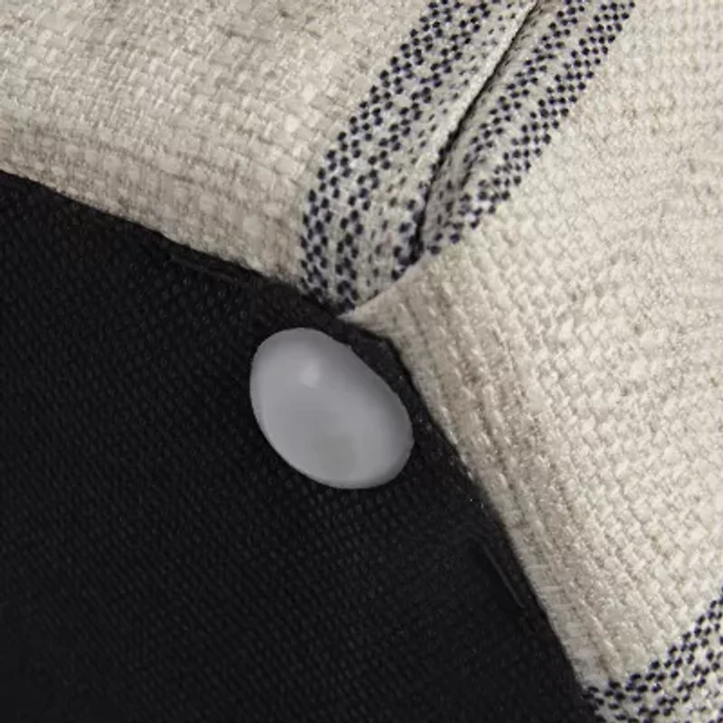 Martha Stewart Ellen Upholstered Striped Ottoman