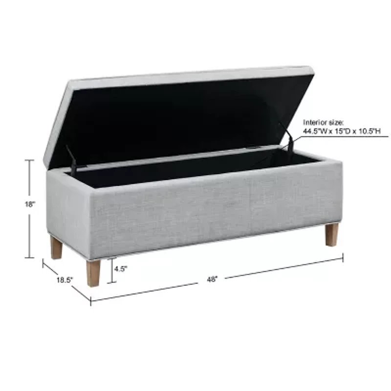 Martha Stewart Caymus Storage Upholstered Bench