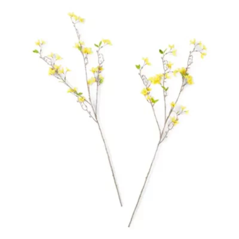Linden Street "Set Of Two 36" Yellow Forsynthia" 2-pc. Vase Filler