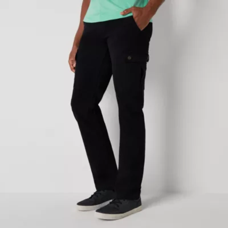St. John's Bay Dexterity Mens Adaptive Stretch Fabric Easy-on + Easy-off Straight Fit Cargo Pant