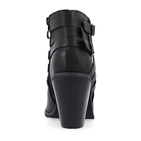 Journee Collection Womens Strap Stacked Heel Booties