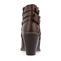 Journee Collection Womens Strap Stacked Heel Booties