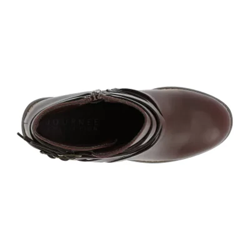 Journee Collection Womens Strap Stacked Heel Booties