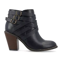 Journee Collection Womens Strap Stacked Heel Booties