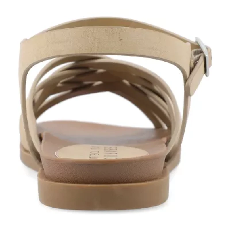 Journee Collection Womens Kimmie Ankle Strap Flat Sandals