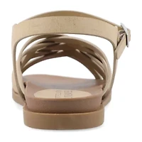 Journee Collection Womens Kimmie Ankle Strap Flat Sandals