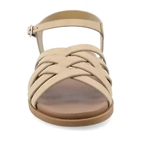 Journee Collection Womens Kimmie Ankle Strap Flat Sandals