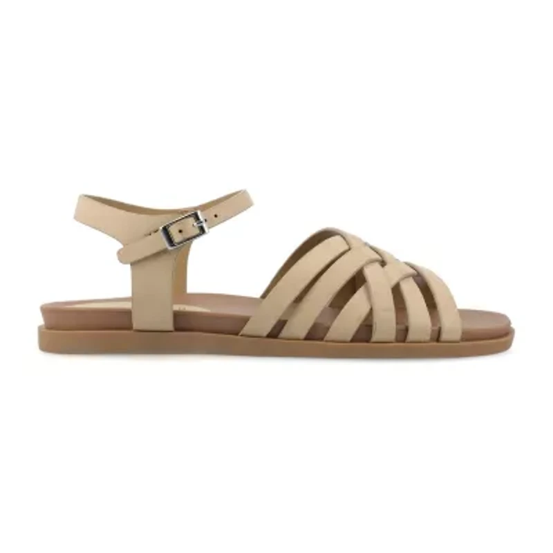 Journee Collection Womens Kimmie Ankle Strap Flat Sandals