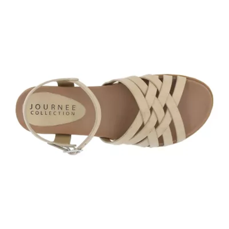 Journee Collection Womens Kimmie Ankle Strap Flat Sandals