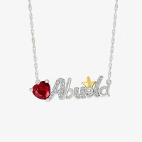Abuela Womens Lab Created Red Ruby 10K Gold Sterling Silver Heart 18 Inch Pendant Necklace