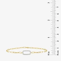1/10 Ct.T.W. Diamond (G-H / Si2-I1) Womens 10K Gold 8 Inch Paperclip Chain Bracelet