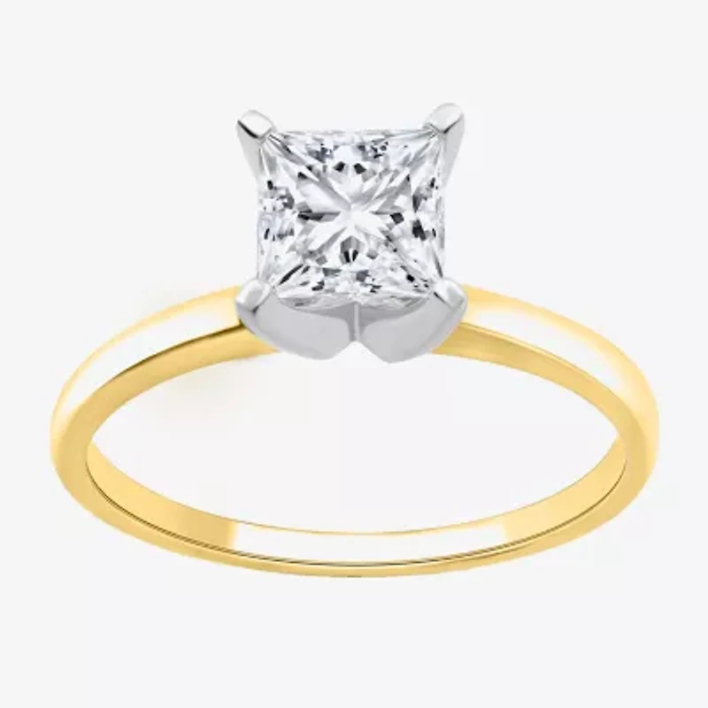 1 CT. Lab-Grown (G-H / SI1-SI2) Diamond Princess-cut Solitaire Engagement Ring 10K Gold