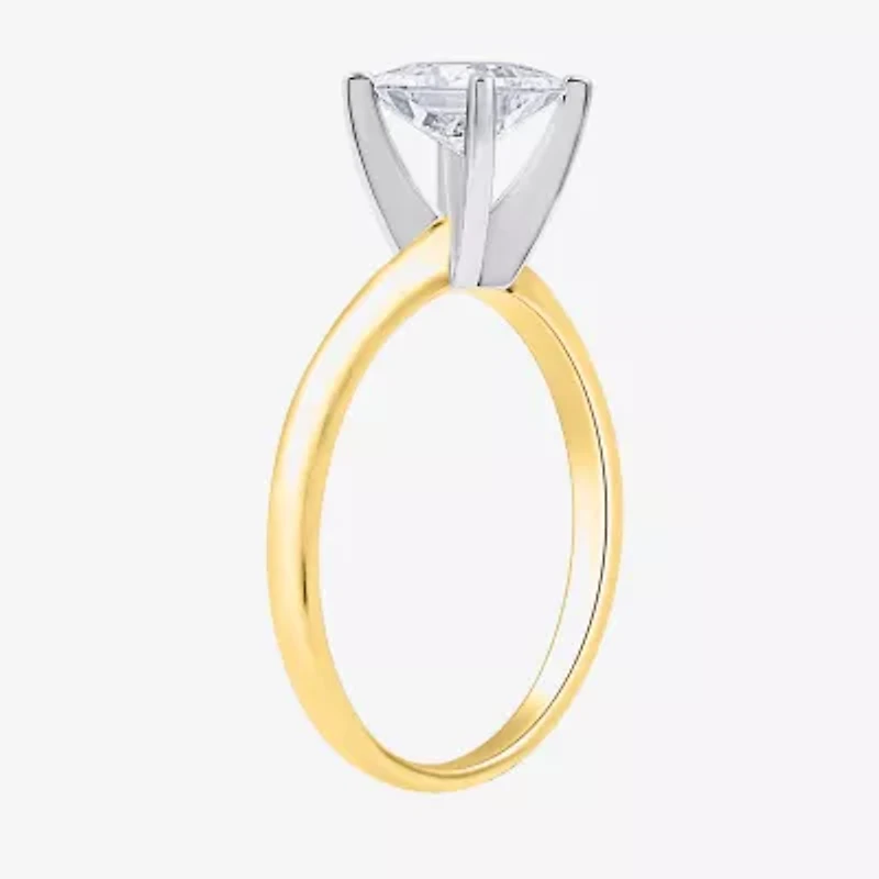 1 CT. Lab-Grown (G-H / SI1-SI2) Diamond Princess-cut Solitaire Engagement Ring 10K Gold