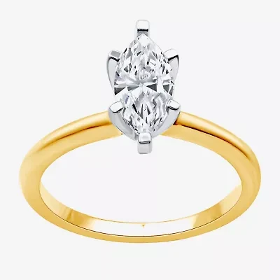 1 CT. Lab-Grown (G / SI1-SI2) Diamond Marquise-cut Solitaire Engagement Ring 10K or 14K Gold