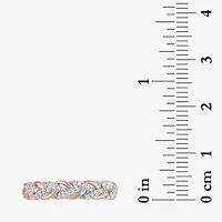 (G-H / Si2-I1) Womens 1/10 CT. T.W. Lab Grown White Diamond 10K Rose Gold Wedding Band