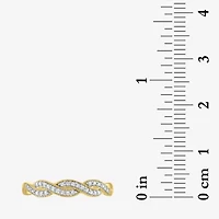 (G-H / Si2-I1) Womens 1/10 CT. T.W. Lab Grown White Diamond 10K Gold Stackable Ring