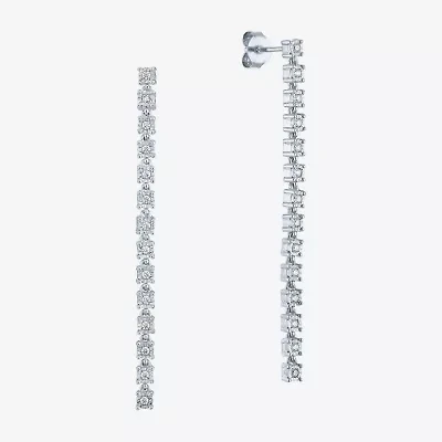 (G-H / I1-I2) Womens 1/4 CT. T.W. Lab Grown White Diamond Sterling Silver Drop Earrings