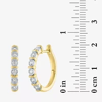 (G-H / I1-I2) Womens 1/4 CT. T.W. Lab Grown White Diamond 14K Gold Over Silver 20mm Hoop Earrings