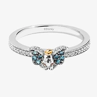 Disney Jewels Collection Womens 1/10 CT. Natural White Diamond 14K Gold Over Silver Dumbo Cocktail Ring