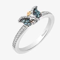 Disney Jewels Collection Womens 1/10 CT. Natural White Diamond 14K Gold Over Silver Dumbo Cocktail Ring
