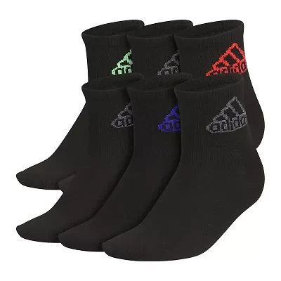 adidas Little & Big Kid Boys 6 Pair Quarter Ankle Socks