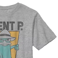 Little & Big Kid Boys Crew Neck Short Sleeve Slim Fit Phineas and Ferb Graphic T-Shirt