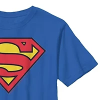 Little & Big Kid Boys Crew Neck Short Sleeve Slim Fit Superman Graphic T-Shirt