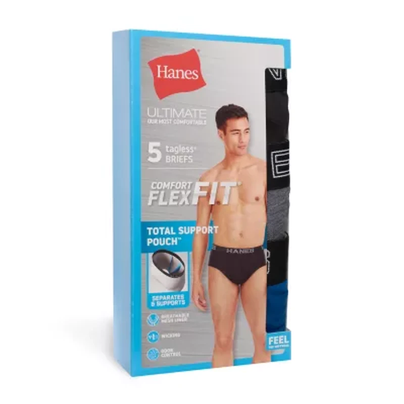 Hanes Comfort Flex Fit Total Support Pouch Mens 5 Pack Briefs Ufsbe5