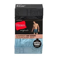 Hanes Originals Supersoft Mens 3 Pack Boxers Uo2kb3