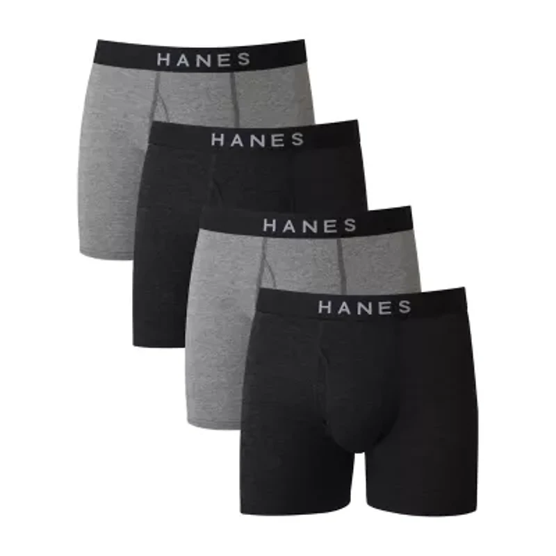 Hanes Ultimate Comfortblend Mens 4 Pack Boxer Briefs Ubbbb4