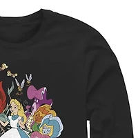 Mens Long Sleeve Alice Wonderland Graphic T-Shirt