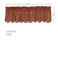 Vhc Brands Country Check Rod Pocket Scallop Valance