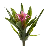 10” Bromeliad Artificial Flower Stem; Set of 6