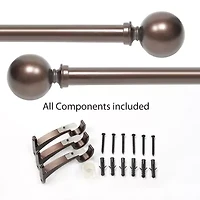 Deco Window Round Ball 1 IN Adjustable Curtain Rod