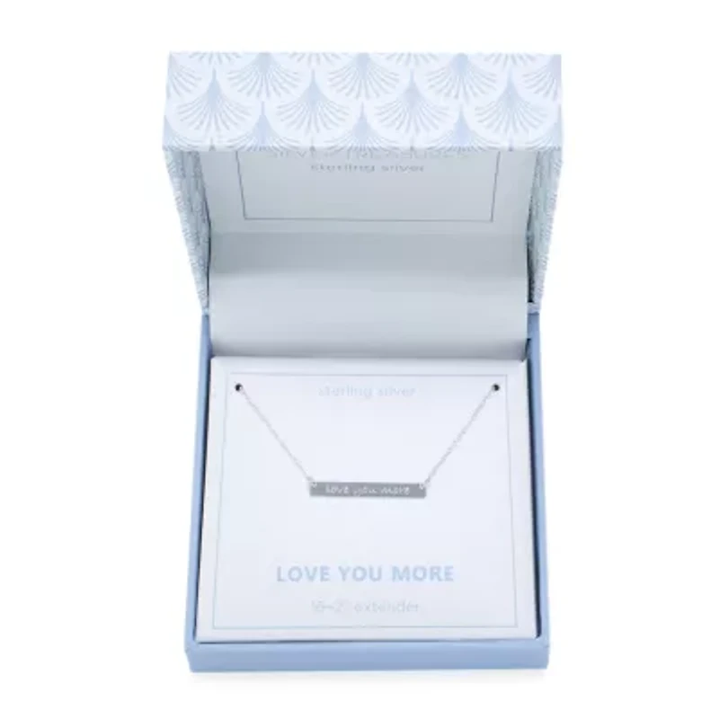 Silver Treasures Womens Sterling Silver Bar 16 Inch Pendant Necklace