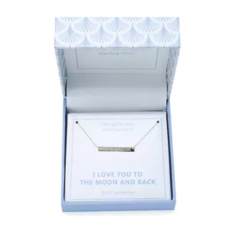 Silver Treasures Love You To the Moon and Back Sterling 16 Inch Cable Pendant Necklace