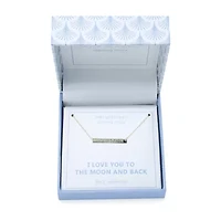 Silver Treasures Love You To the Moon and Back Sterling 16 Inch Cable Pendant Necklace