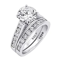 Womens 3 1/4 CT. T.W. Cubic Zirconia Sterling Silver Round Bridal Set