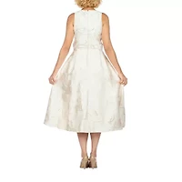 Giovanna Collection Womens Sleeveless Floral High-Low Fit + Flare Dress Plus