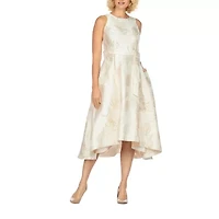 Giovanna Collection Womens Sleeveless Floral High-Low Fit + Flare Dress Plus