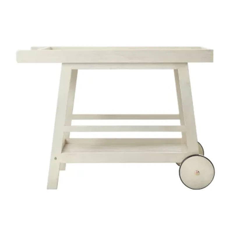 Safavieh Renzo Patio Collection Wood-Top Serving Cart