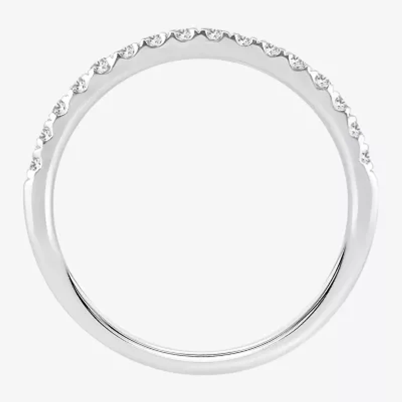 (H-I / Si1-Si2) Womens 1/4 CT. T.W. Lab Grown White Diamond 10K Gold Wedding Band