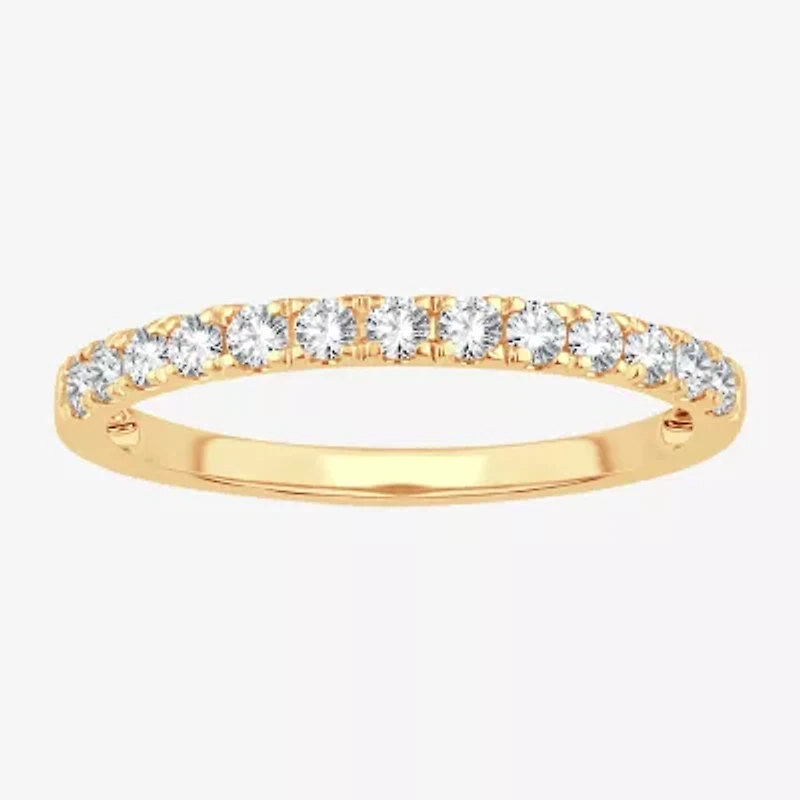 (H-I / Si1-Si2) Womens 1/3 CT. T.W. Lab Grown White Diamond 10K Gold Wedding Band