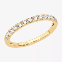 (H-I / Si1-Si2) Womens 1/3 CT. T.W. Lab Grown White Diamond 10K Gold Wedding Band