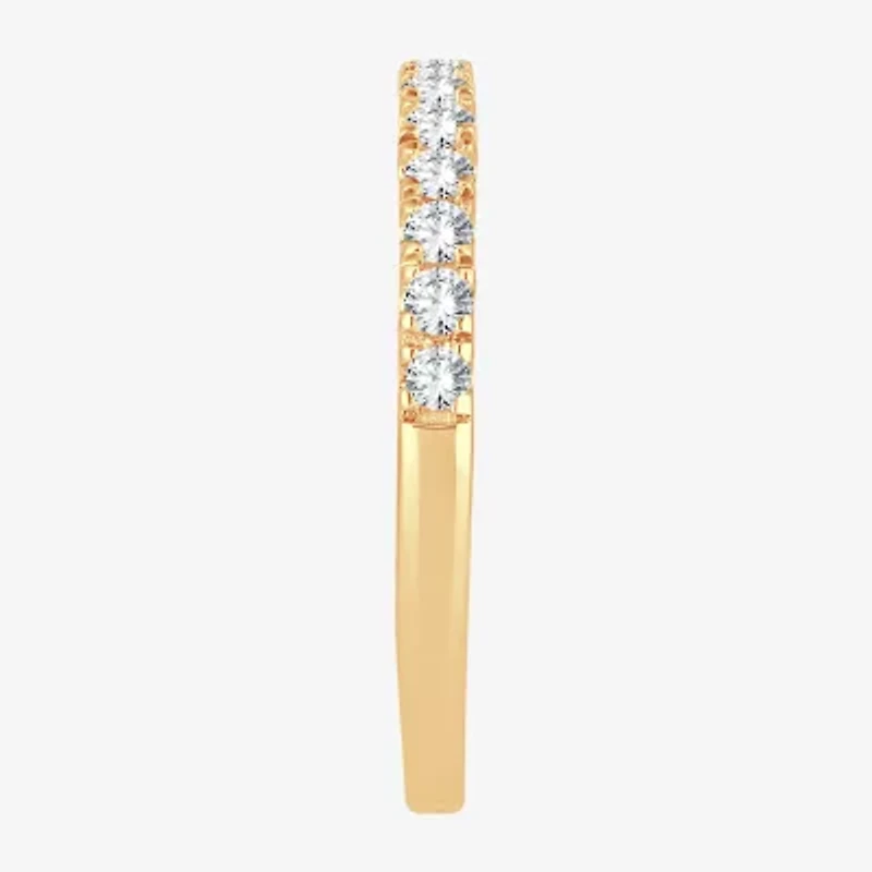 (H-I / Si1-Si2) Womens 1/3 CT. T.W. Lab Grown White Diamond 10K Gold Wedding Band